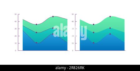 Area infographic chart design template set Stock Vector