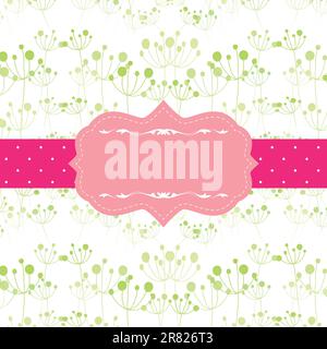 Abstract seamless pattern background with pink ornate frame Stock Vector
