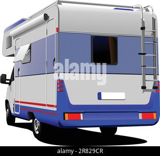 Isolated camper van on white background Stock Vector