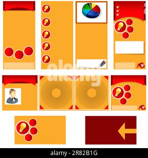 Business stationary template - brochure design, CD cover design and business card design in one package and fully editable. Stock Vector