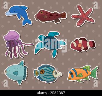 fish stickers Stock Vector