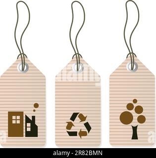 Retro ecology tags. Vector Stock Vector