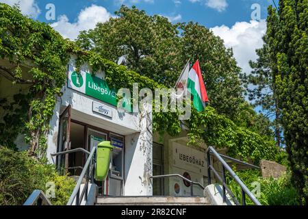 Budapest, Hungary – May 21, 2023. Zugliget terminal of the chairlift connecting Elizabeth Lookout tower to Zugligeti utca in Budapest, Hungary. Stock Photo