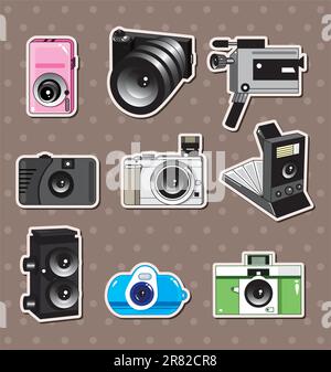 camera stickers Stock Vector