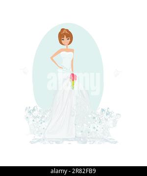 Beautiful bride card Stock Vector