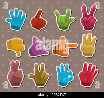 finger stickers Stock Vector