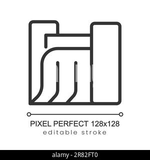 Renewable electric power source pixel perfect linear icon Stock Vector