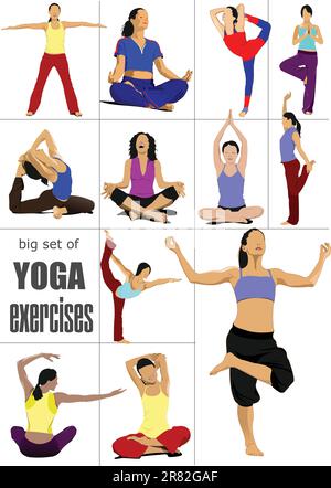Yoga asanas vector illustration Cut Out Stock Images & Pictures - Alamy