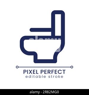 Toilet pot pixel perfect linear ui icon Stock Vector