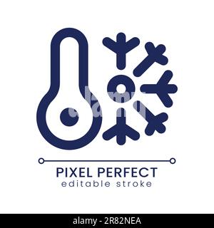 Climate control system pixel perfect linear ui icon Stock Vector