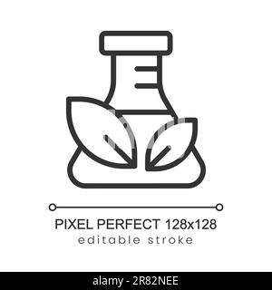 Chemical free materials pixel perfect linear icon Stock Vector