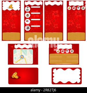 Wedding stationary template - brochure design, flyer  design and business card design in one package and fully editable.. Stock Vector
