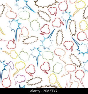 Seamless chat speech pattern of thought bubble,  communicate element for design, vector background illustration Stock Vector