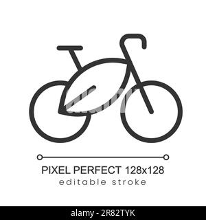 Biofuel pixel perfect linear icon Stock Vector