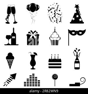 Party and celebration icon set Stock Vector