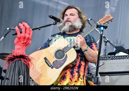 Clisson, France. 18th June, 2023. Jack Black with Tenacious D performing  live on stage during Hellfest Open Air Festival in Clisson, France on June  18, 2023. Photo by Julien Reynaud/APS-Medias/ABACAPRESS.COM Credit: Abaca