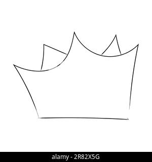 Royal crown, queen or princess diaden, tiara head, King in doodle style ...