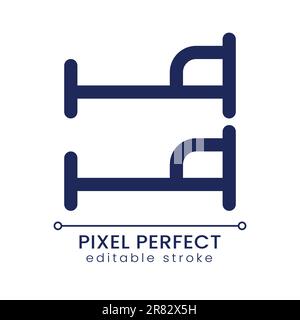 Bunk bed pixel perfect linear ui icon Stock Vector