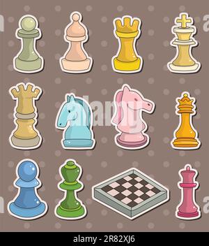 chess stickers Stock Vector