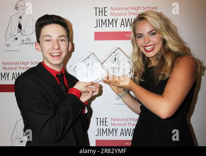 Andrew Barth Feldman and Renee Rapp at the 2018 National High School Musical Theatre Awards, aka the JIMMY AWARDS After-Party at Planet Hollywood in New York City on June 25, 2018.  Photo Credit: Henry McGee/MediaPunch Stock Photo