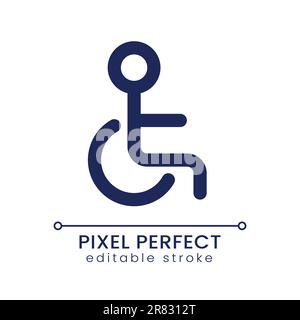 Disability pixel perfect linear ui icon Stock Vector