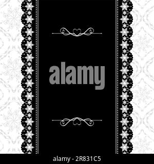 Card design vintage ornate frame on seamless pattern background Stock Vector