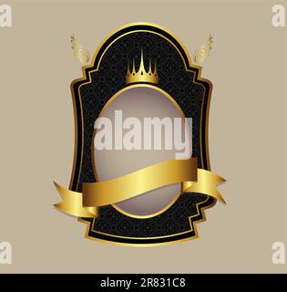 Dark colored luxurious label vector for multipurpose use Stock Vector
