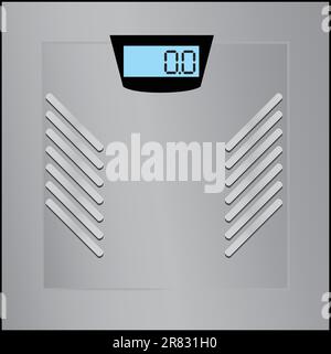 Floor scales with digital display for weight control. Vector illustration. Stock Vector