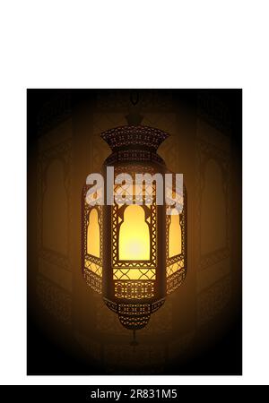 Illustration of fanoos (lantern) used as religious ornaments for decoration and celebration in the holy month of Ramadan. Stock Vector