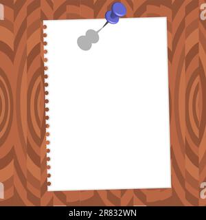 paper with pin on brown wood texture Also available as a Vector in Adobe illustrator EPS format, compressed in a zip file. The vector version be sc... Stock Vector
