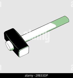 Hammer isolated on light grey background Stock Vector