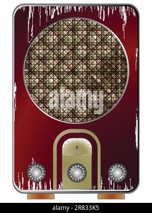 old radio against white background, abstract vector art illustration; image contains transparency Stock Vector