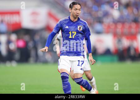 Toyota, Aichi, Japan. 15th June, 2023. Hayao Kawabe (JPN) Football/Soccer : KIRIN Challenge Cup 2023 match between Japan 6-0 El Salvador at Toyota Stadium in Toyota, Aichi, Japan . Credit: SportsPressJP/AFLO/Alamy Live News Stock Photo