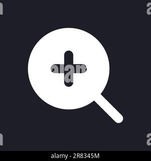 Zoom in transition white pixel perfect solid ui icon Stock Vector