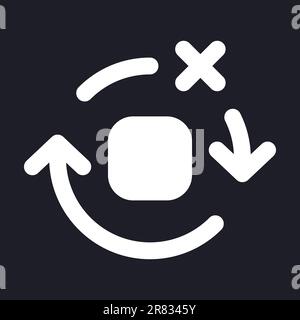 Remove spinning effect white pixel perfect solid ui icon Stock Vector
