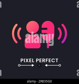 Broadcaster pink solid gradient desktop icon on black Stock Vector