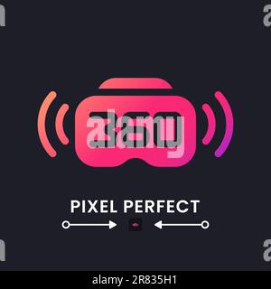 360 live streaming pink solid gradient desktop icon on black Stock Vector