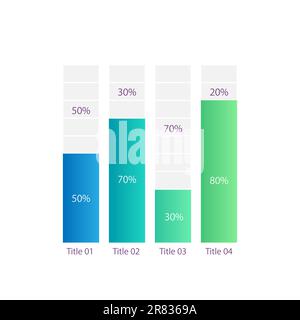 Stacked column infographic chart design template Stock Vector