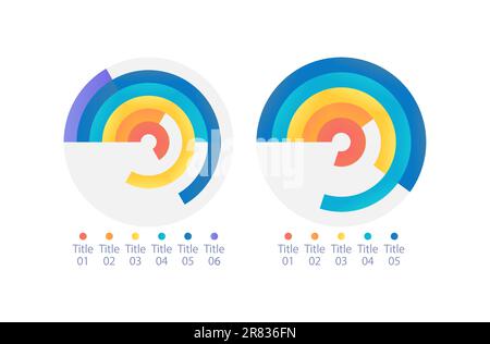 Radial bar infographic chart design template set for dark theme Stock ...
