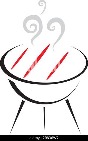 Simple symbol of barbeque isolated on white Stock Vector
