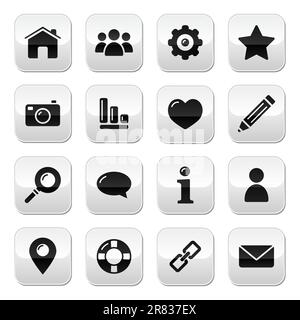 home sign home square speech bubble - Glossy Modern Clean Square Buttons For The Web Navigation User Chart Favoutite Sign Camera Cog Company People Bubble Speech Info Map Link 2r837ex