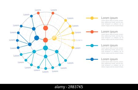 Computer program algorithm infographic circle dot chart design template Stock Vector
