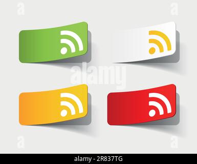 rss sticker Stock Vector