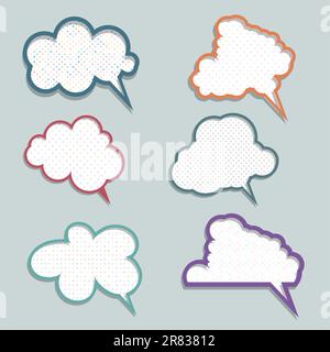 Collection of speech bubbles with polka dot designs Stock Vector