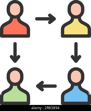 Collaborative icon vector image. Stock Vector