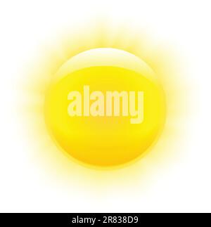 Sun with nice realistic rays and transparency ends. Vector illustration Stock Vector