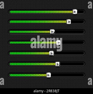 Design of dynamic web interface sliders easily to be recolored and manipulated Stock Vector
