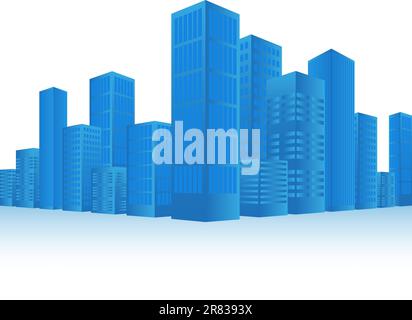 Blue Cityscape Background Stock Vector