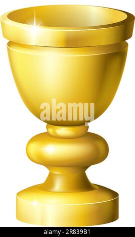 Illustration of a shiny golden cup grail or goblet Stock Vector