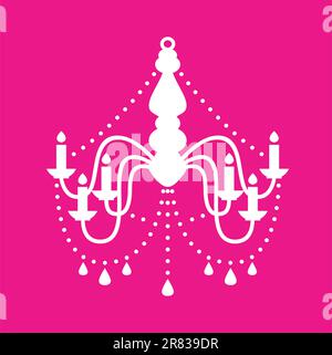 White chandelier silhouette. Vector Stock Vector